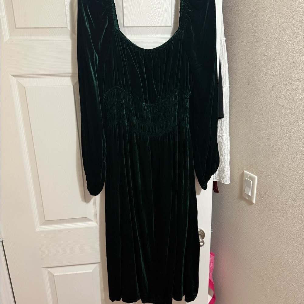 Hill House Green Velvet Dress